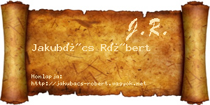 Jakubács Róbert névjegykártya