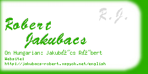 robert jakubacs business card